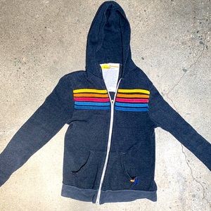Aviator Nation Hoodie with rainbow stripes (S)